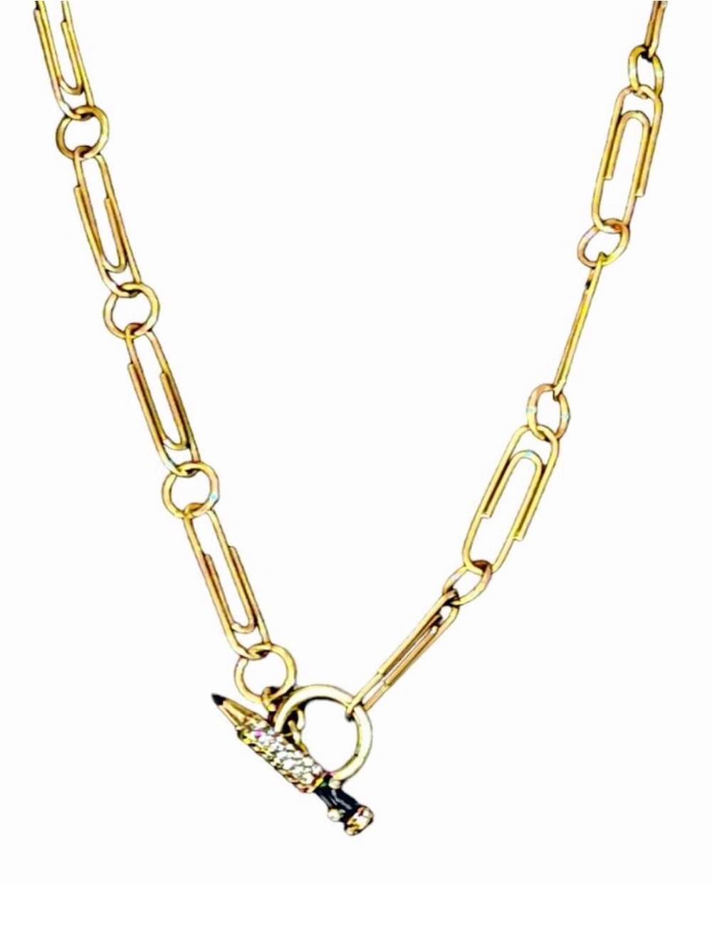 Heidi Daus The Office Pencil Paperclip Chain Necklace